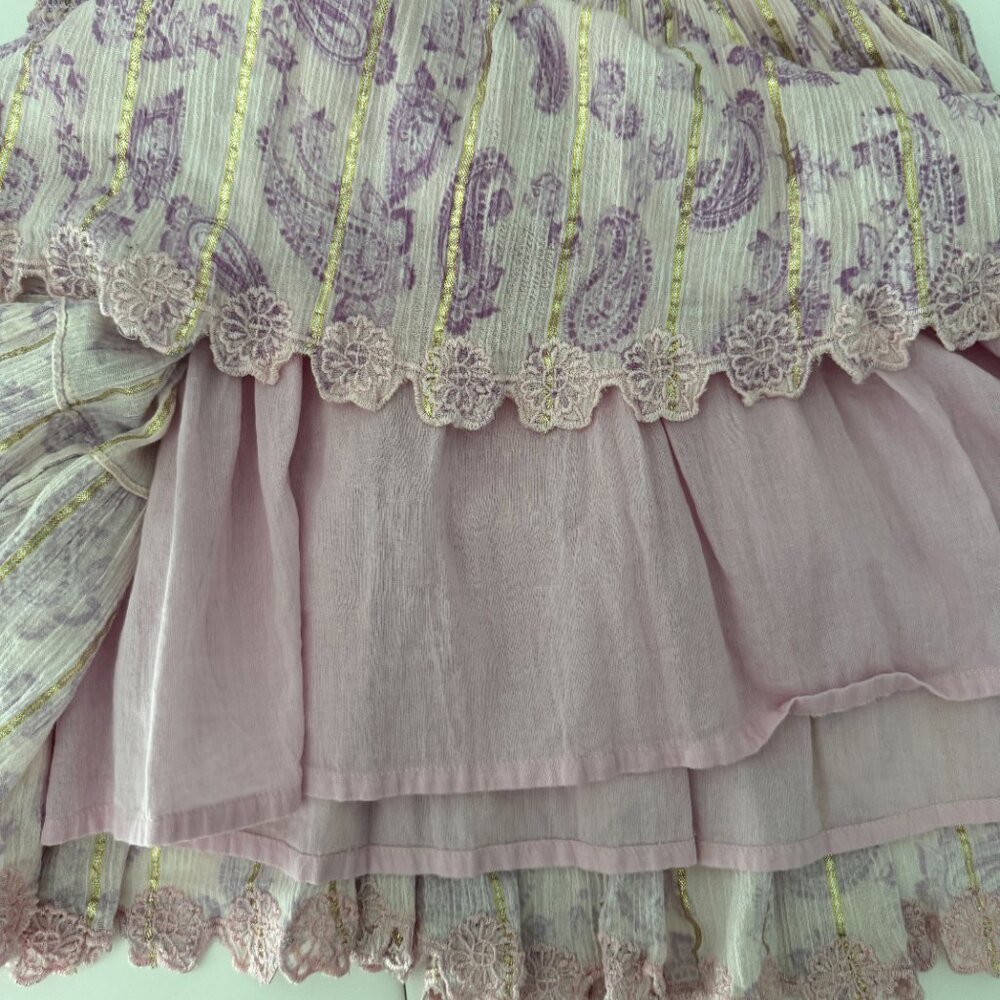 Hemant and Nandita Sequin Paisley Print Purple Mini Dress Size L - Picture 17 of 17